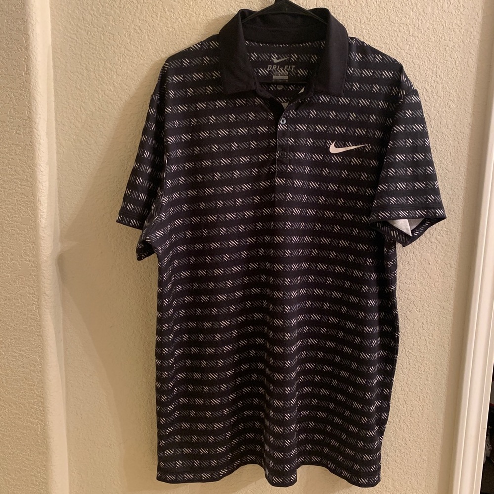 Nike polo golf black and white XL